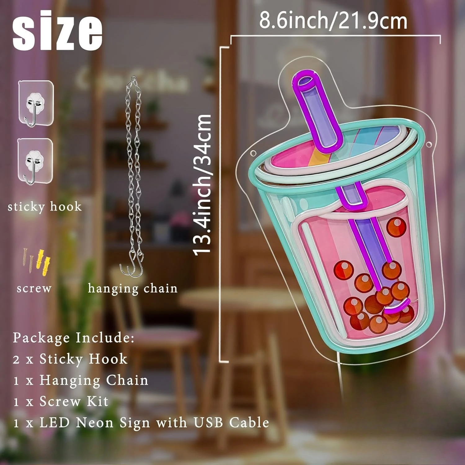 Insegna al Neon Bubble Tea, Lu - Coffee Tea Neon Sign recensione e prezzo