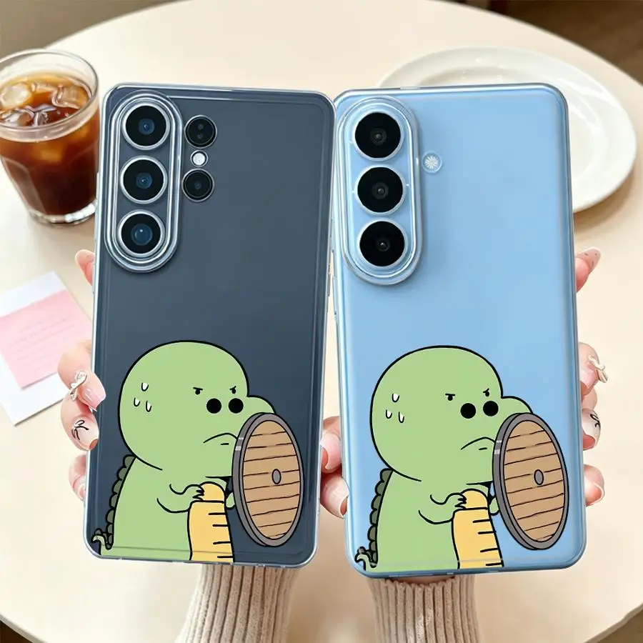 Case for Samsung Galaxy S26 Ultra S25 Plus S25+ S20 S22 S23 S21 S26+ S10 S24 FE Note 10 20 Clear Phone Cover Shield Dino