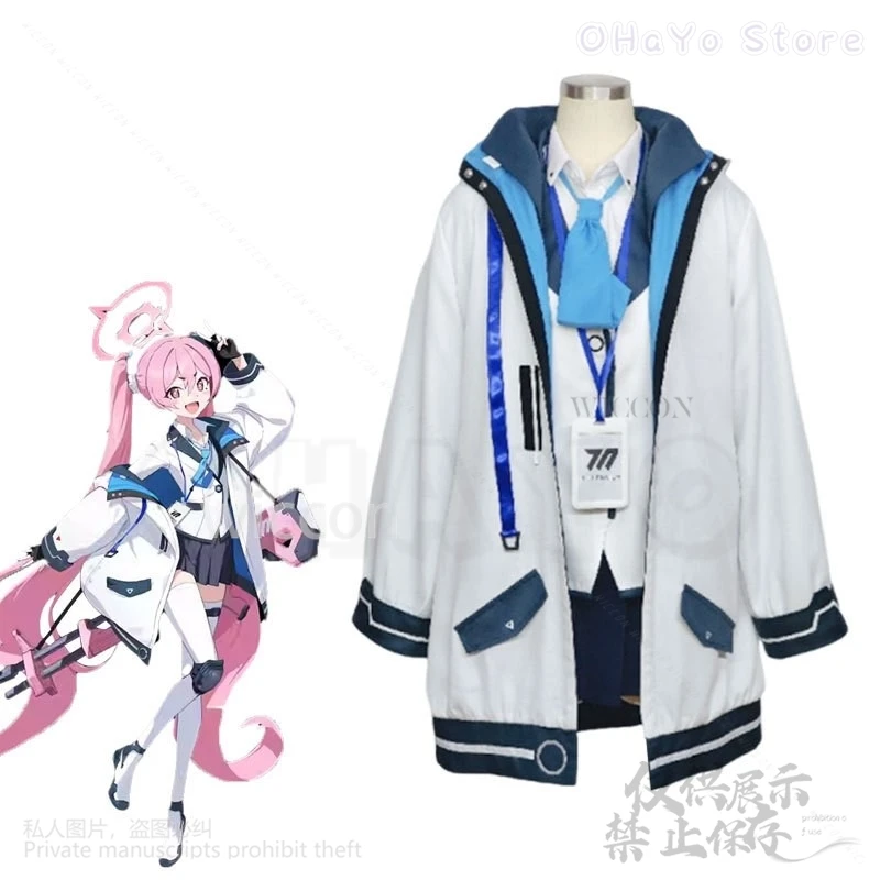 Anime Game Blue Archive Cosplay Kurosaki Koyuki Costume JK School Uniform Wear Coat Dress Lolita Wigs For Girls Woman Customized