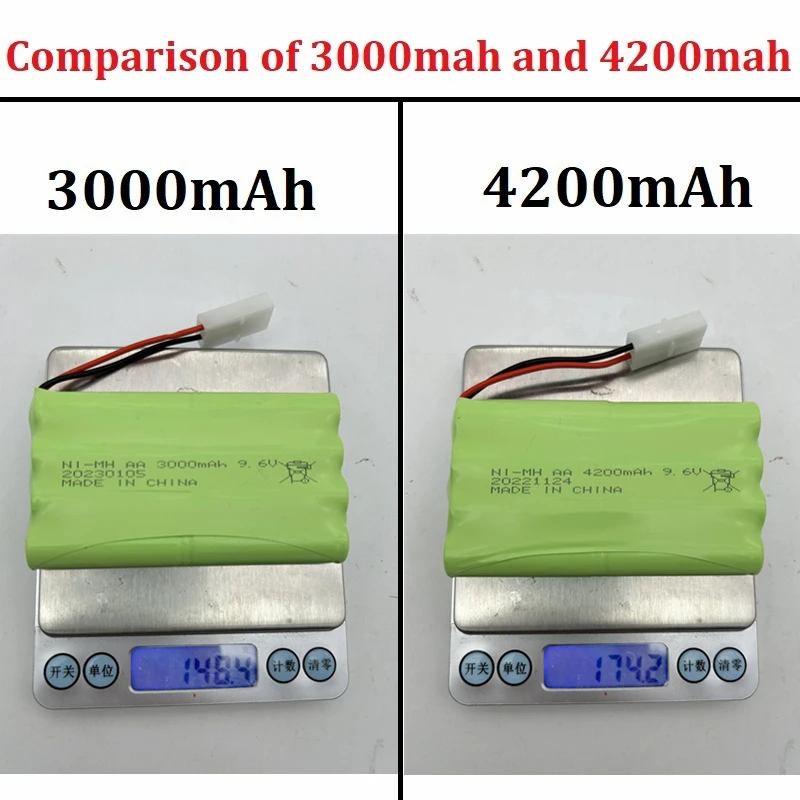 9.6v 4200mah Rechargeable Battery For Rc toys Cars Tanks Robots Gun Boats 9.6v 2800/3000mah NiMH Battery 9.6v AA Batteries