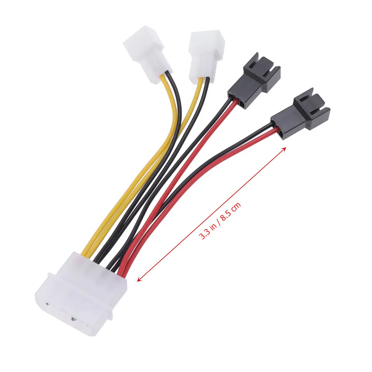 

1Pcs Black Braided Pwm Fan Splitter Cable Supports Auto Temperature Control Parallel Connection Pc Fan Splitter