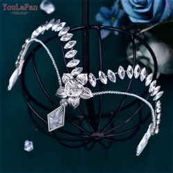 YouLaPan-peine de pelo hecho a mano con diamantes de imitación para mujer, adornos para el cabello, tocado de flores de aleación, fiesta de baile, regalo de moda, HP572
