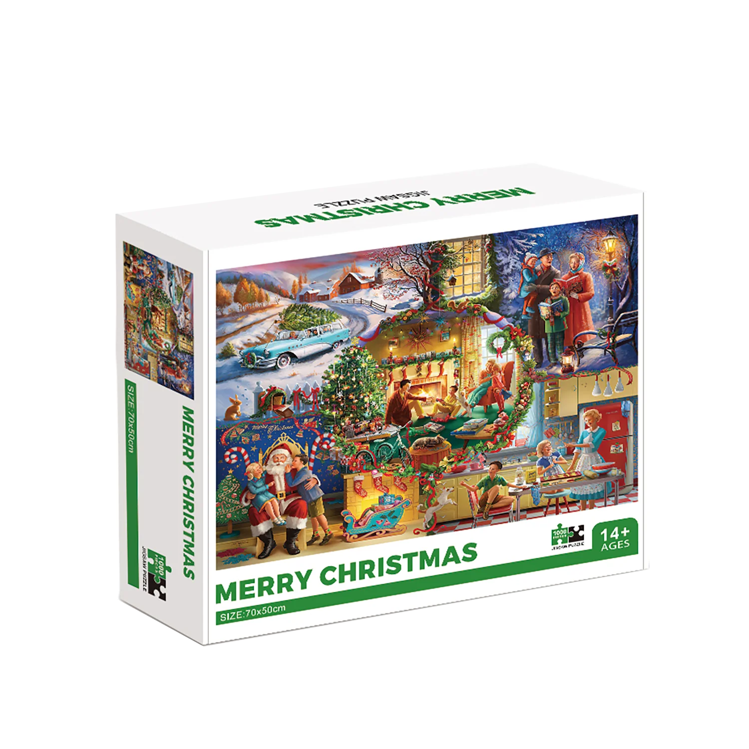 1000 Pieces Jigsaw Puzzles Merry Christmas Adults Jigsaw Puzzle 70cmX50cm(27.5inchX19.7inch) Large Puzzle Toys Gift