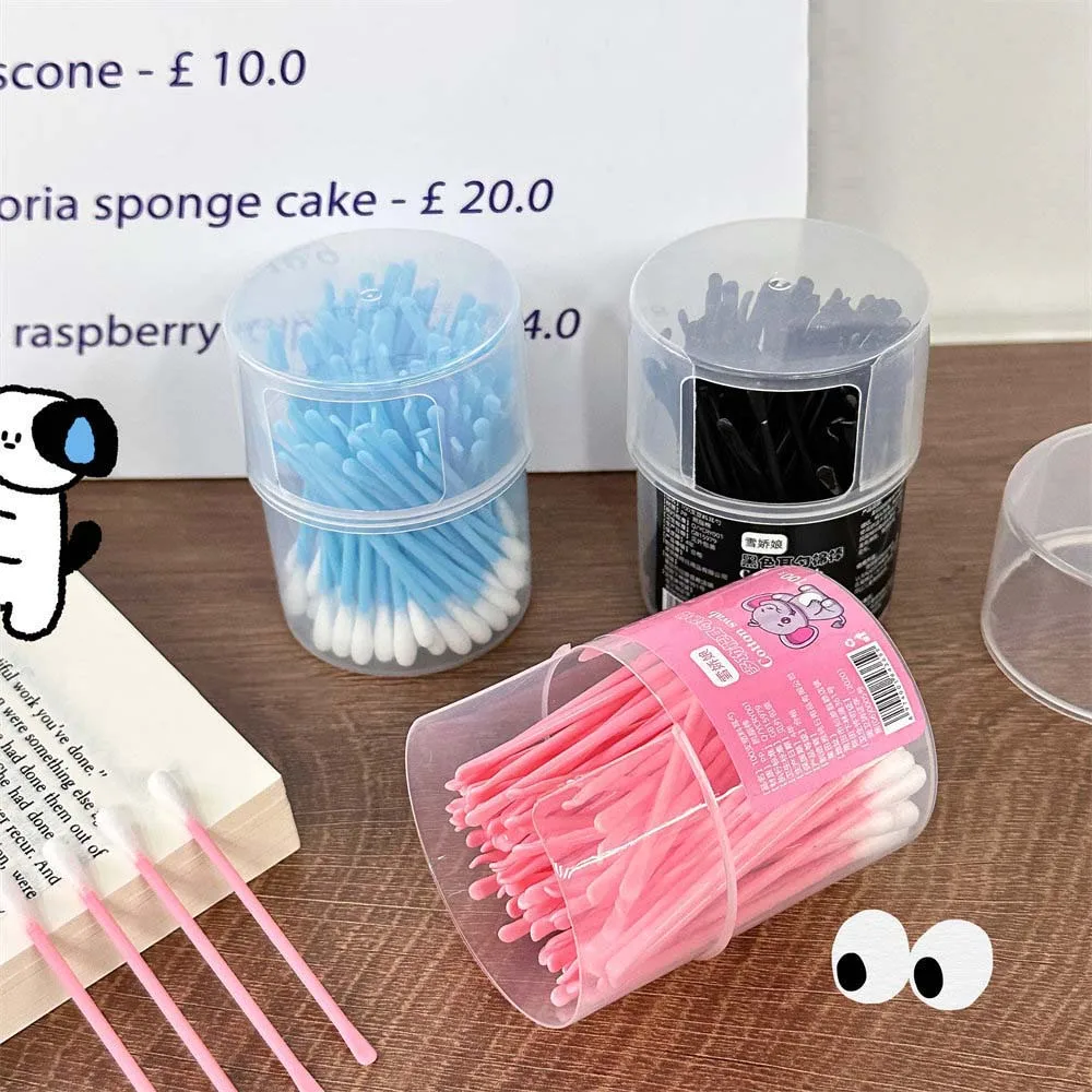 100Pcs/set Nose Lipstik Ear Cleaning Double Head Cotton Swabs Eyelash Extension Glue Removing Cotton Bud Makeup Cotton Stick