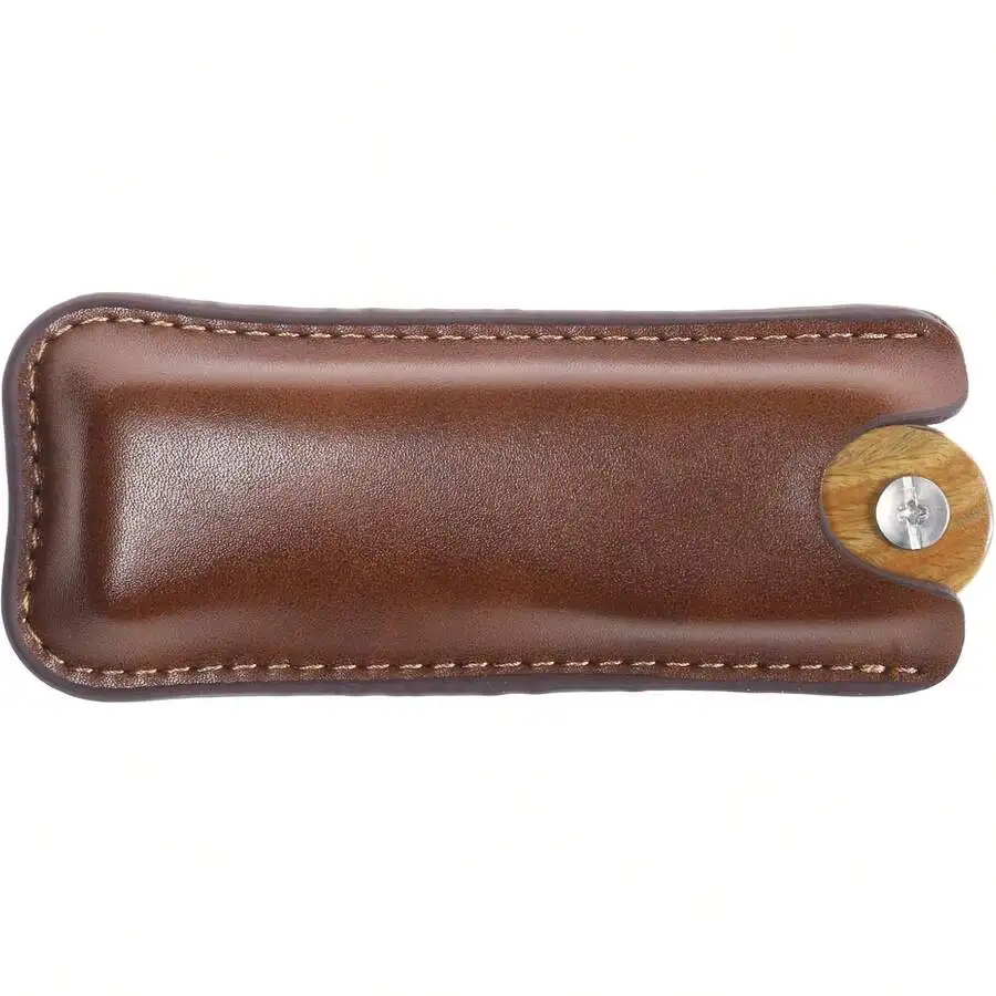 

Handmade Natural Green Sandalwood Beard Brush With Leather Case For Men