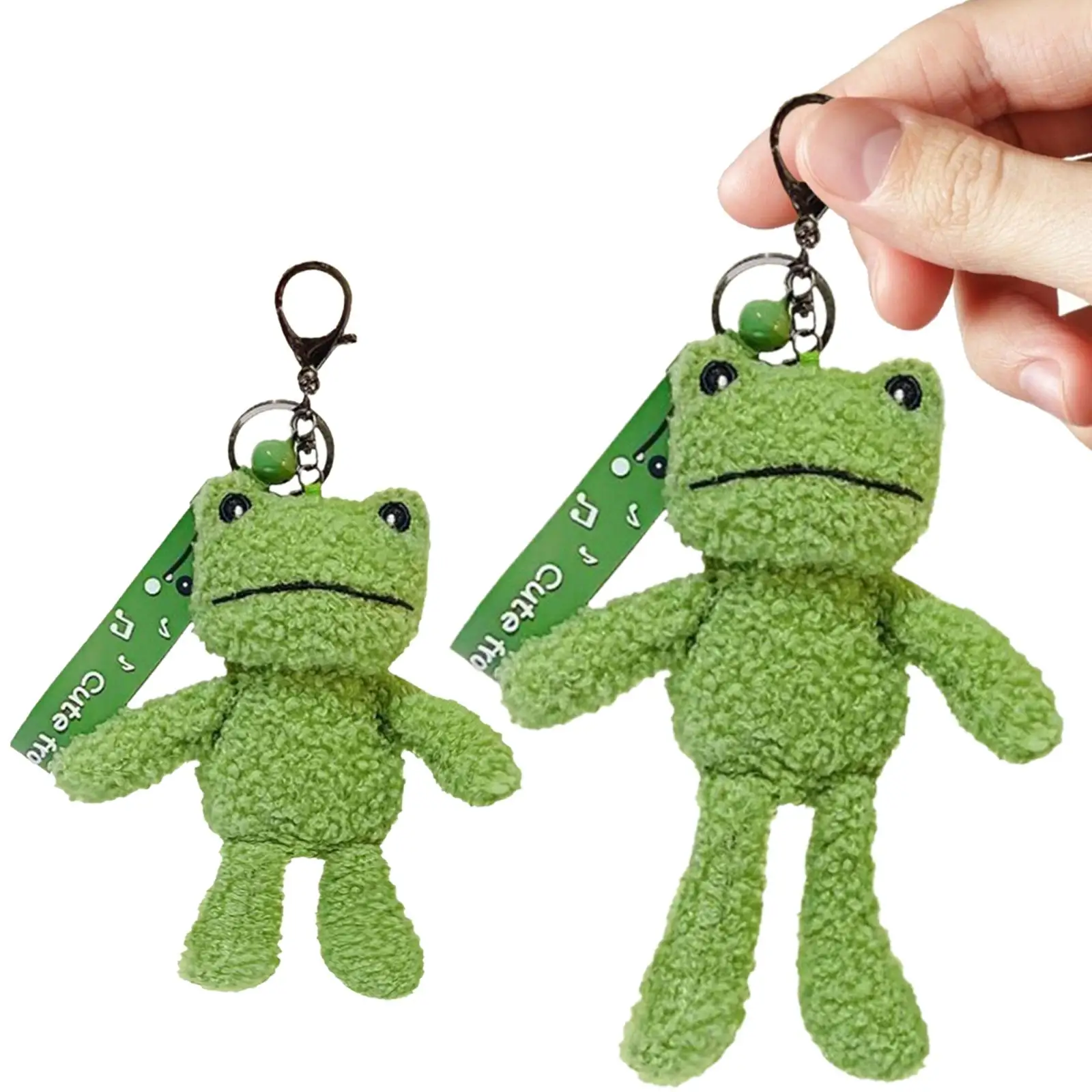 Frog Plush Toy Keychain Bags Hanging Decoration Unique Charming Pendant Key Chain for Lovers Friends Family Women Holiday Gifts