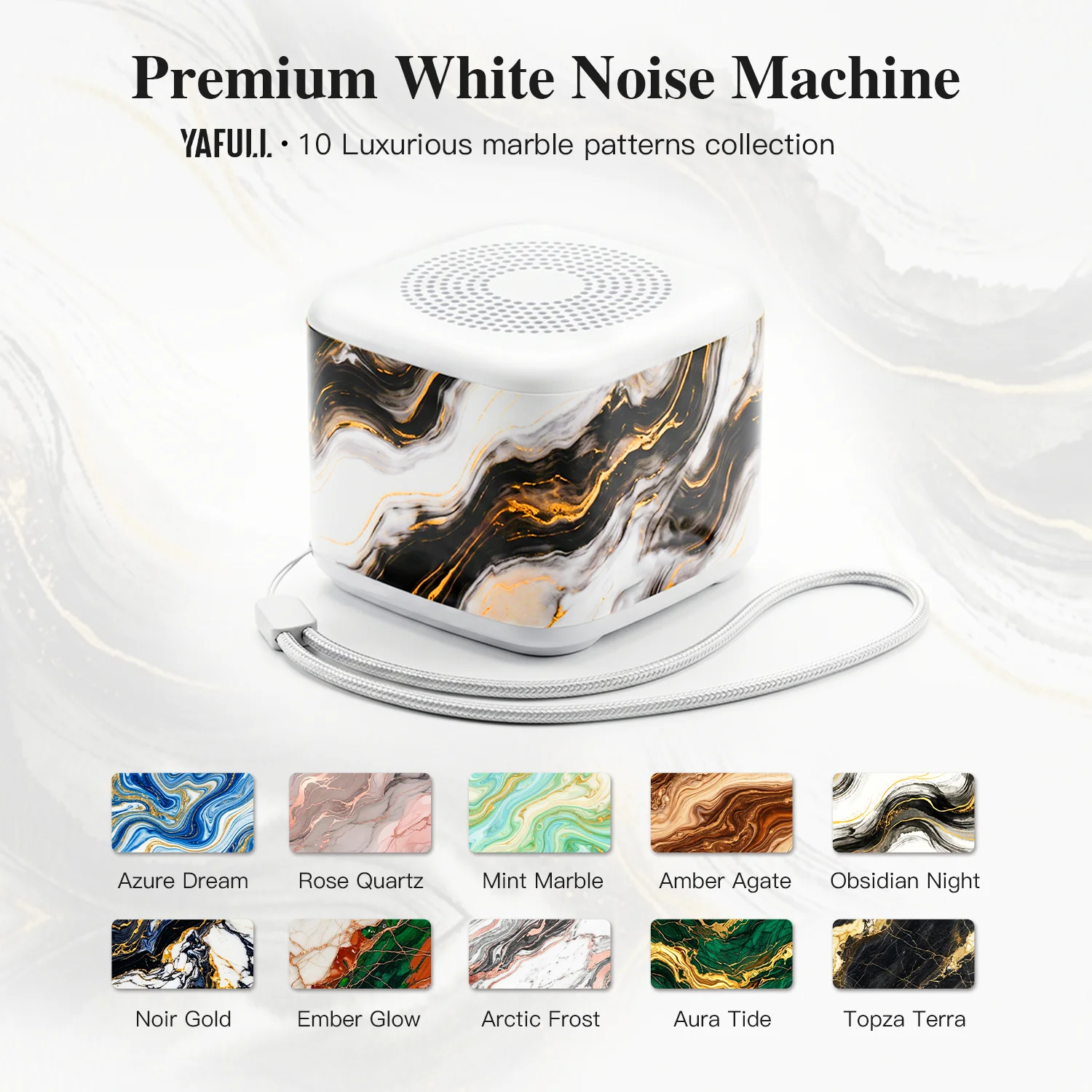 YAFULL Portable White Noise Machine Sleep Aid 30 Sounds Night Light Timer Rechargeable Sound Machine for Baby Adult Home Travel