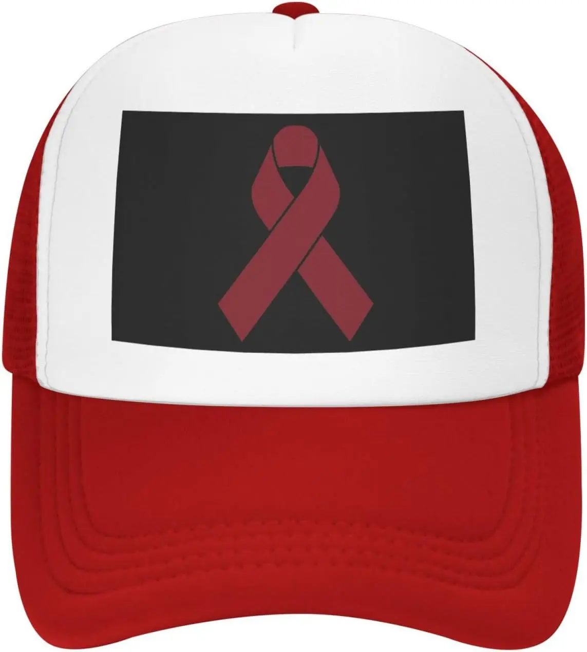 Multiple Myeloma Awareness Ribbon Trucker Hat Adjustable Mesh Snapback Cap Unisex Outdoor Casual