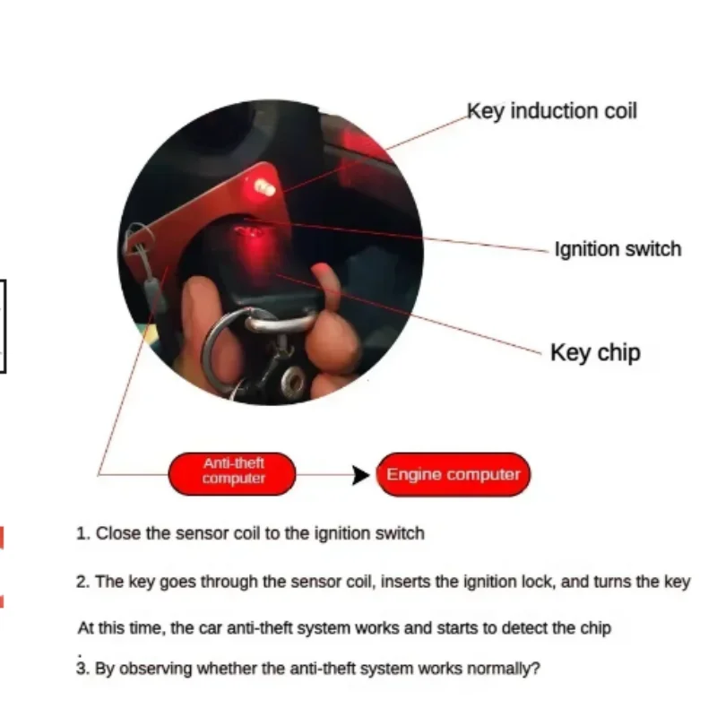 NEW Car Detection Coil ECU Test Induction Anti Tester Automotive Tool System For Immobilizer Key Diagnostic Ignition Signal