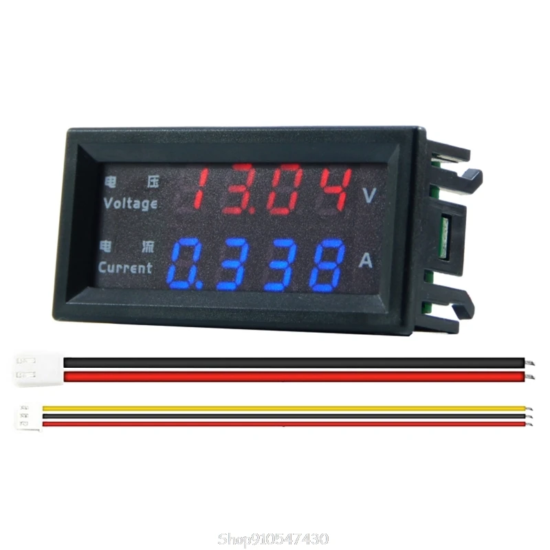 4 Digits High 100V 200V 10A Voltmeter Ammeter Dual LED Digital Display Amp Merter Panel Gauge O29 20 Dropship