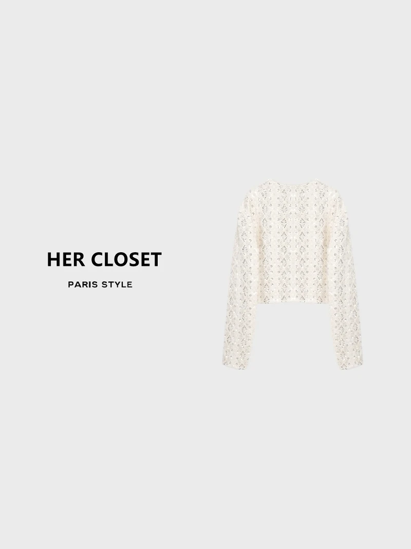 

ort Pearl id Pattern iny Sequin Faionable Top Ladies Stand Fit Heavy Work Relax Sle Small Fraance Wi...