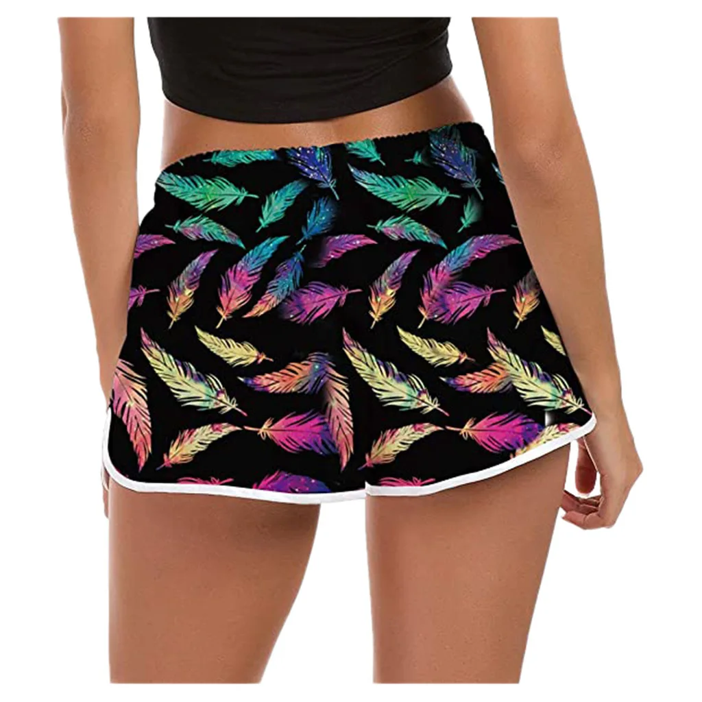 2024 New Summer Women Sports Shorts Beach Shorts Swimwear Beach Trousers Beach Shorts Multicolor Printing Fitness Sportwear