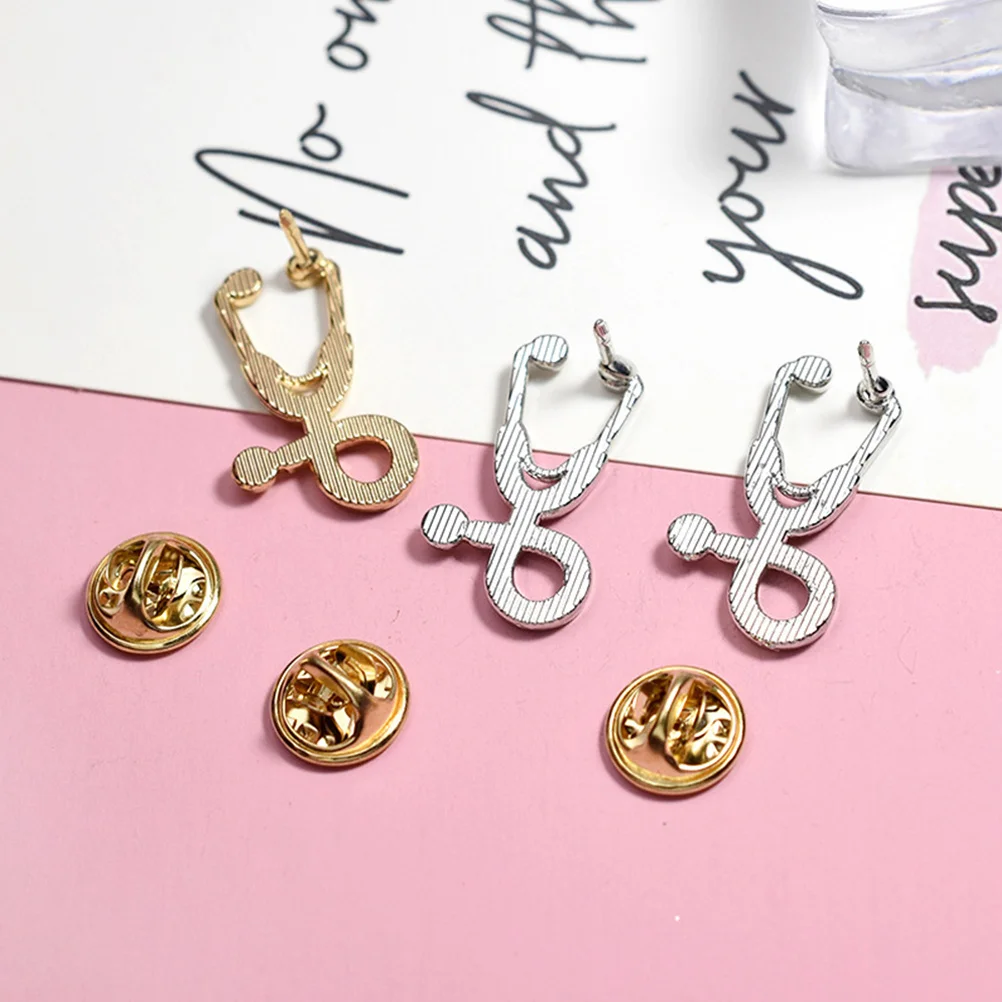 

30Pcs Stethoscope Brooch Pin Alloy Clothing Bag Badge Lapel Decorative Medical Students Nurse Doctor Gift Stethoscope Brooch