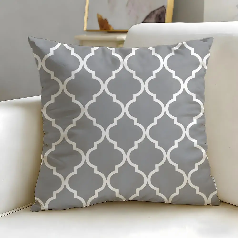 Moroccan Pattern Cushion Cover Soft & Easy-Wash Pillow Case – Versatile for Couch, Bed, Travel and Office