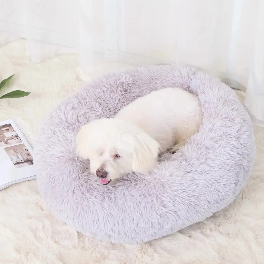 Circular Cat Bed with Plush Insulation Deep Sleep for Pets Soft Macaron Pet Mat Removable and Washable Suitable for All Seasons