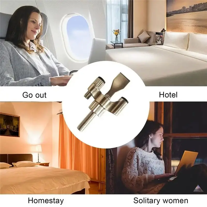 -[33A Tvdae] Door Lock Travel Small Steel Door Lock For Hotel Room Home Security Door Lock Adjustable Door Stoppers Door Safety