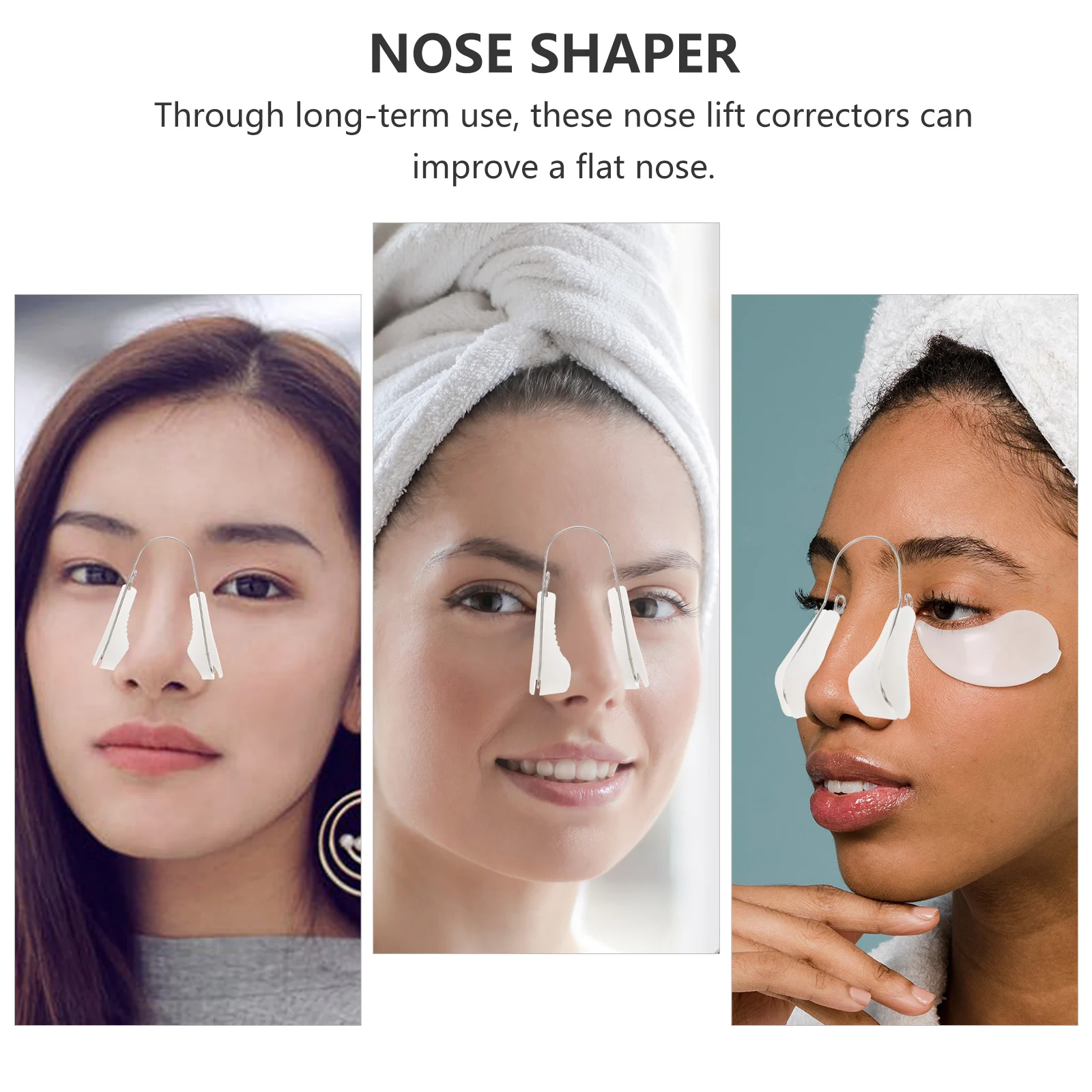 

2pcs Silicone Corrector Comfortable Face Beauty Tool Lifting Clip Nasal Device Small Light Easy Carry Nose Bridge