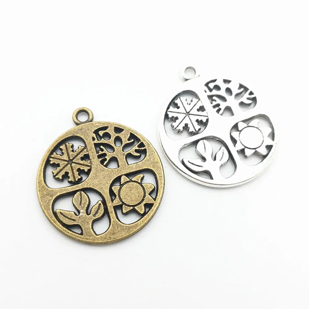 15pieces (tree) vintage zinc alloy charm metal pendant DIY jewelry discovery making accessories2006