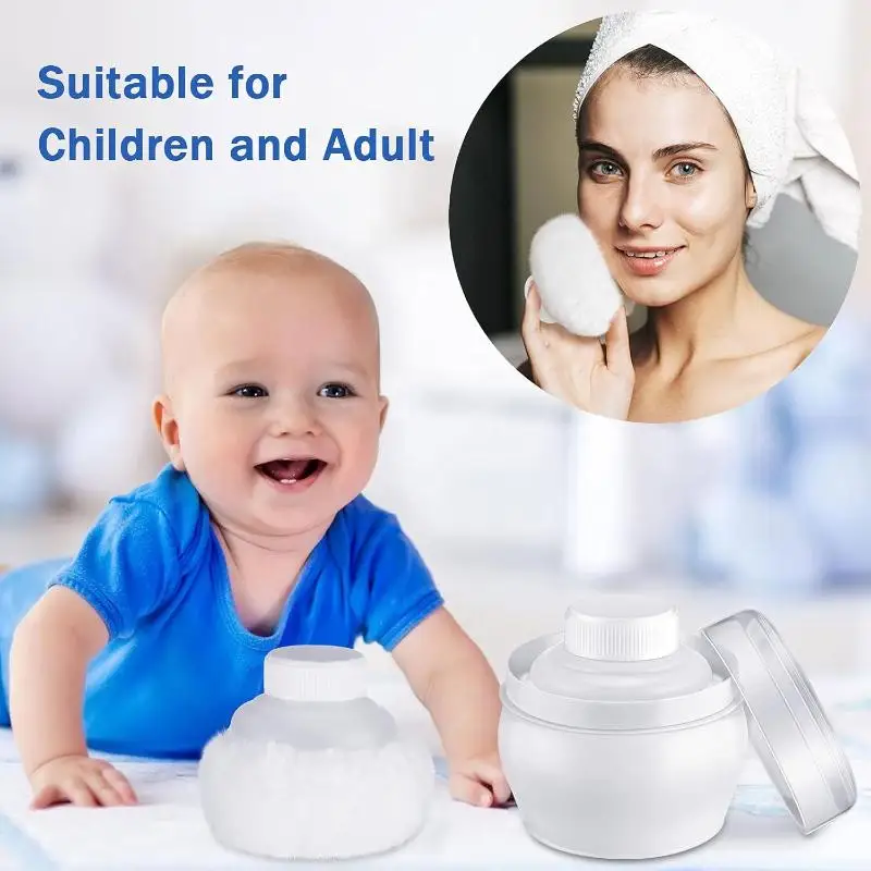 Talcum Powder Powder Puff With Box Baby Soft Face Body Cosmetic Powder Puff Talcum Powder Sponge Box Case Container