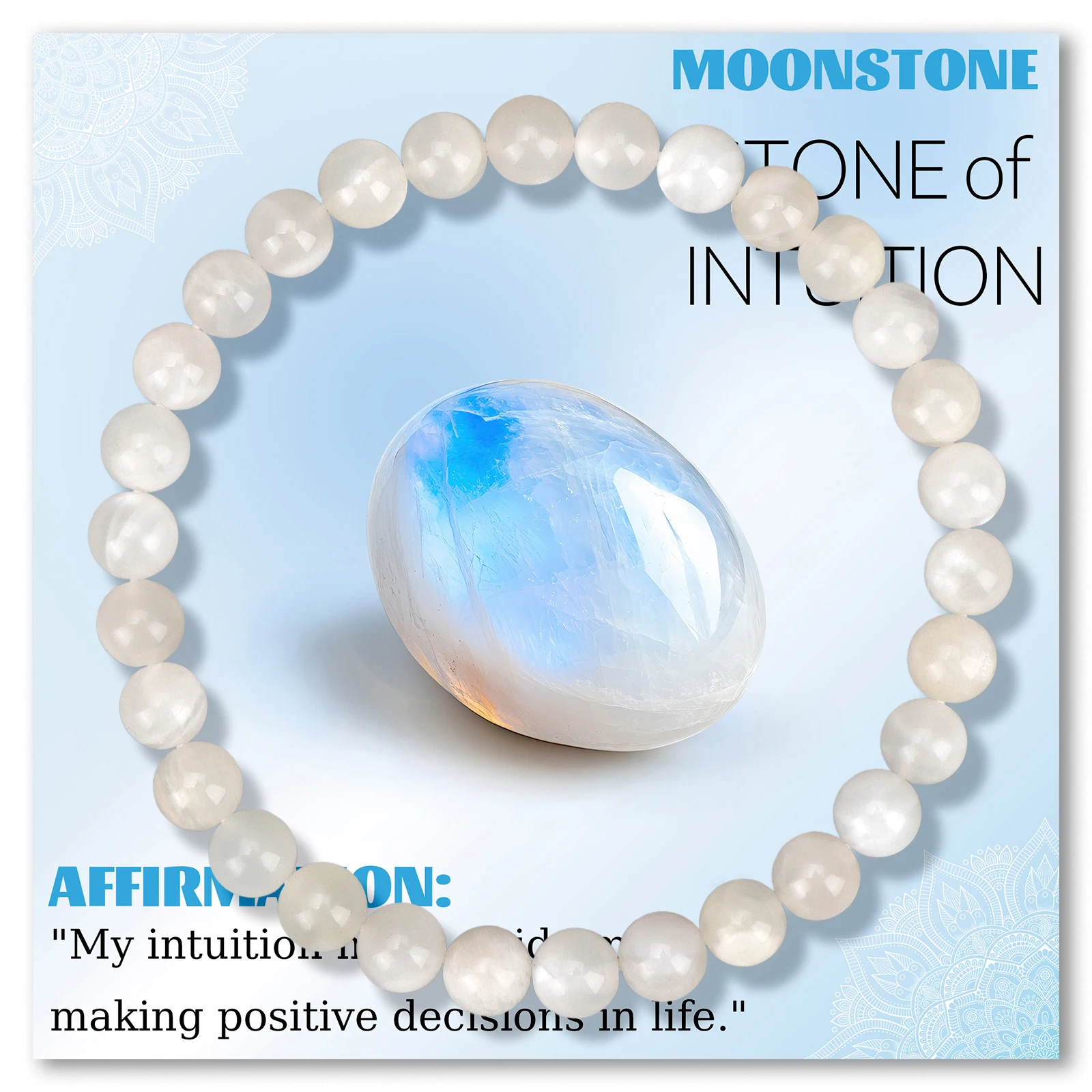 Natural Moonstone Beads Bracelet for Women Men Rose Quartzs Citrines Garnet 4/6/8mm Bead Bracelet Health Protection Jewelry Gift