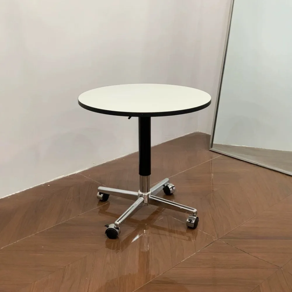 Nordic movable side table, small round table, black lifting small coffee table by the bed, round small apartment