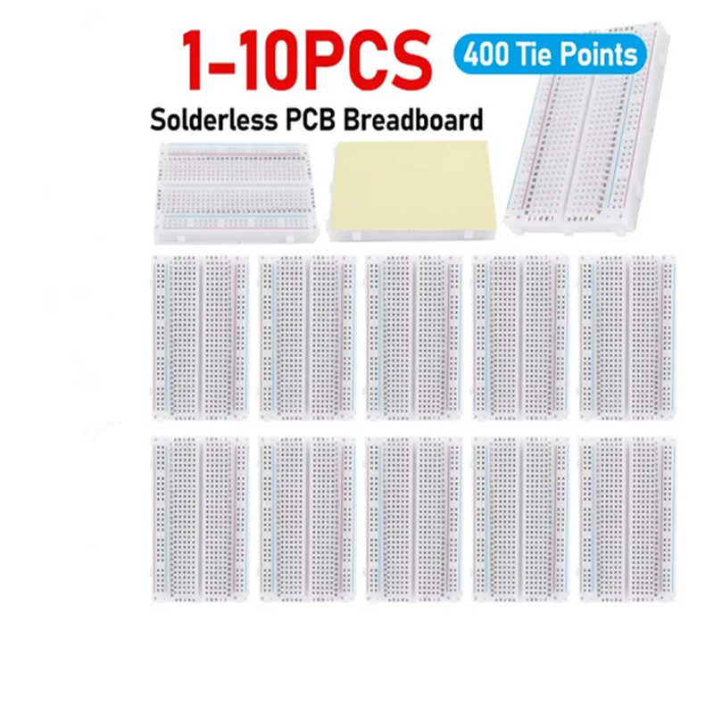 1-10pcs 400 Tie Points Solderless PCB Breadboard Mini Universal Test Protoboard DIY Bread Board for Bus Test Circuit Board