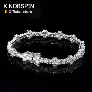 D VVS1 Moissanite tennis bracelet solid 925 sterling silver plated 18k white gold GRA bracelets for women jewelry