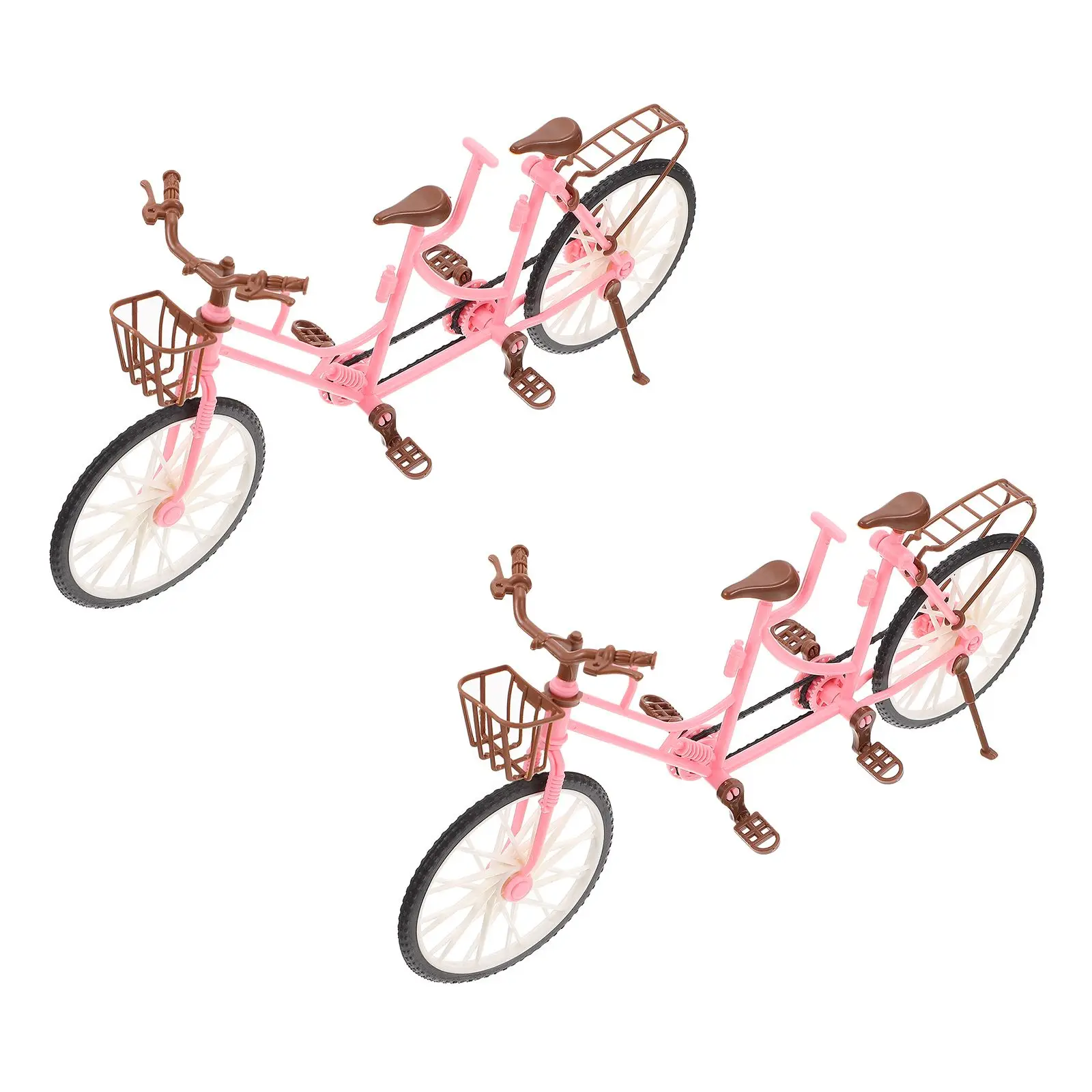 

Two-seater Bicycle Model Miniature Kids Toy Bike Desktop Decor Durable Practical Adornment Ornaments Sculpture Plaything