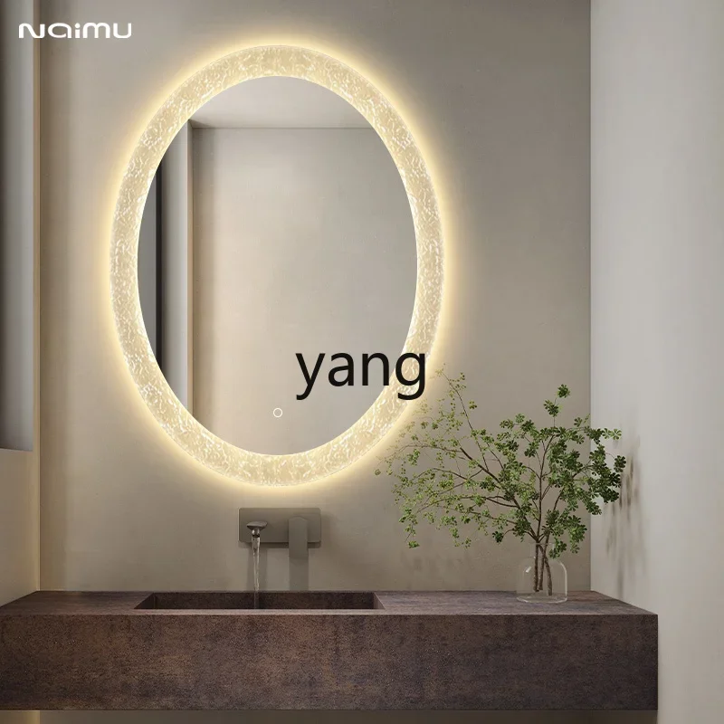 LMM oval bathroom mirror wall-mounted toilet basin mirror wall-mounted toilet smart mirror
