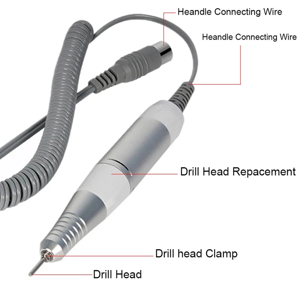 جديد المهنية الكهربائية مسمار الحفر مقبض 35000 دورة في الدقيقة مسمار الفن الحفر قبضة ملف البولندية ماكينة الطحن مانيكير الحفر التبعي #3