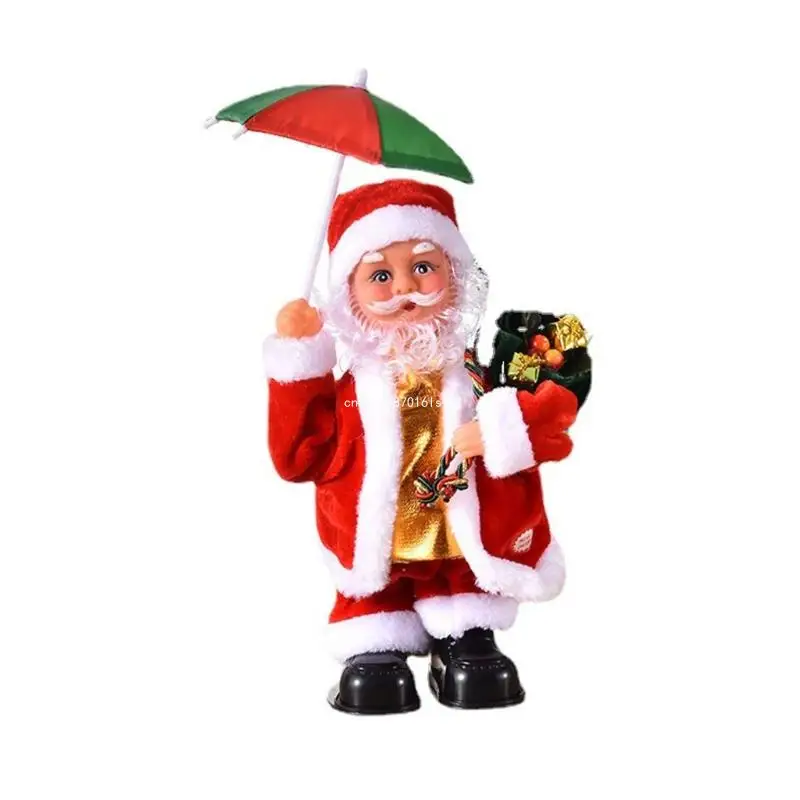 Christmas Window Display Party Decoration Collectable Santa with Music 11'' Christmas Toy Santa Tabletop Dropship