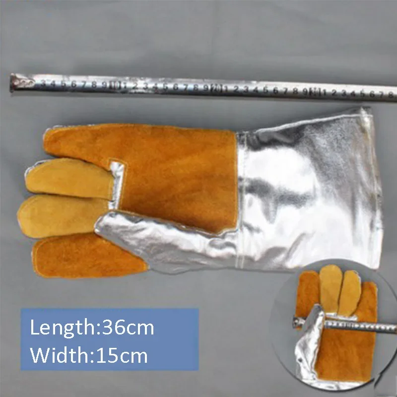 Self Defense Welding Leather Gloves Protective 500 - 1000 Degree High Temperature Fire Welder's Working