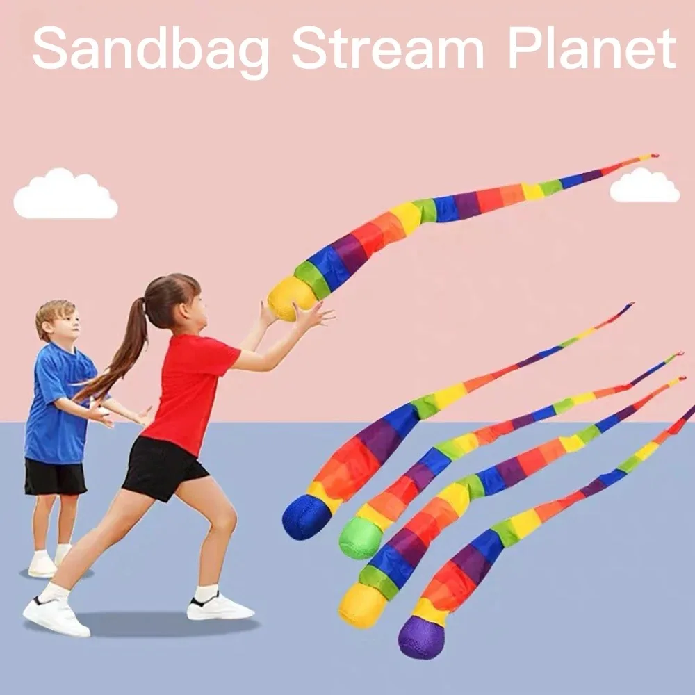 Kindergarten Hand Throwing Ball Sandbag Rainbow Ball Fun Toy Ribbon Soft Ball Child Toys Training Physical Fitness Outdoor Props