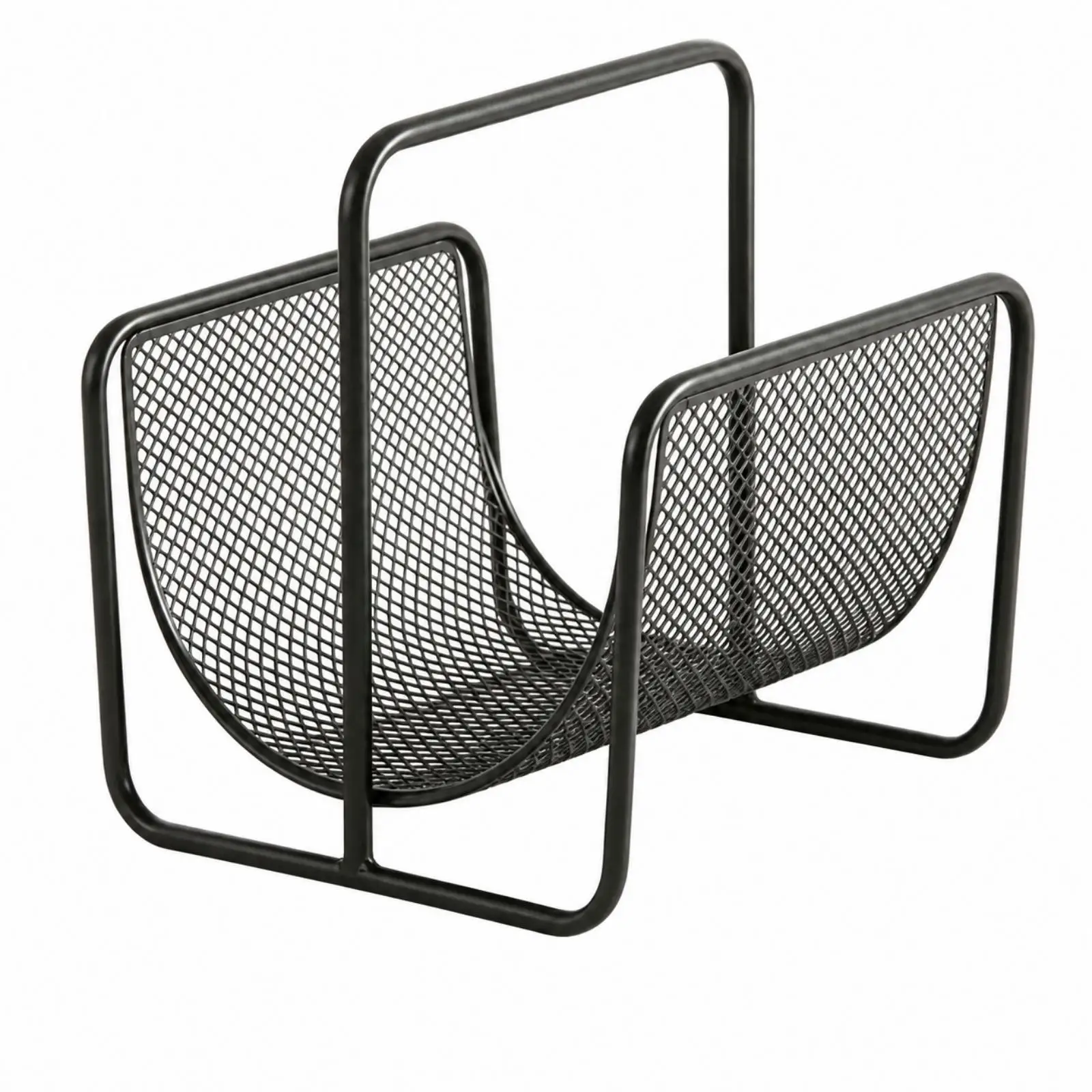 Metal Magazine Rack with Carry Handle Multi-Functional Floor Magazine Rack Perforated Mesh Book Holder Sturdy Portable