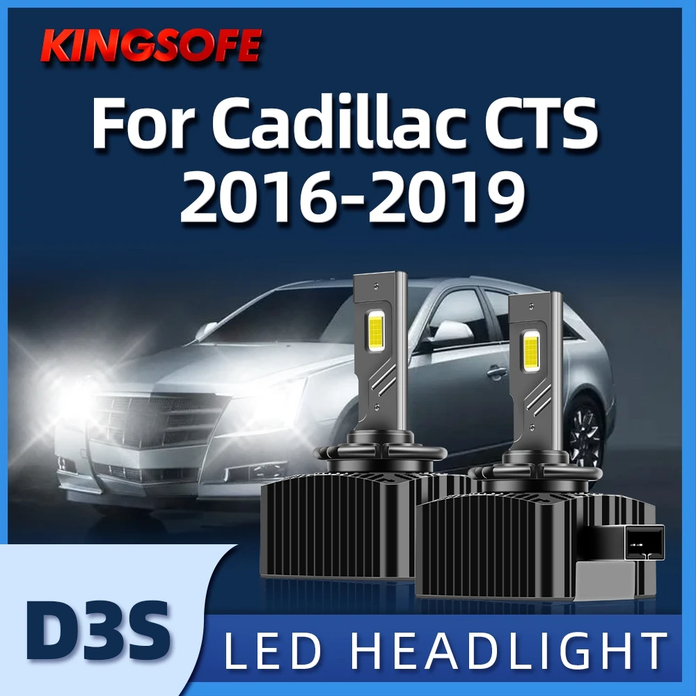 

KINGSOFE D3S LED Headlight HID 30000LM CSP Chips 6000K 1:1 Size Xenon Bulb For Cadillac CTS 2016 2017 2018 2019