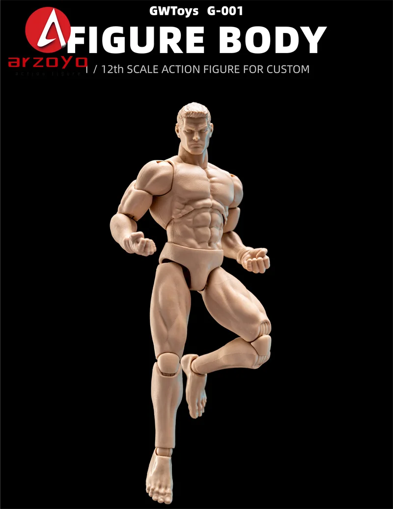 Na stanie GWToys G001 1/12 Skala Męski Elastyczny Mięśniaty Super Mocny Bezszwowy Ciało 16cm Żołnierz Pasuje do 6-calowych Figur Akcji Model Lalki