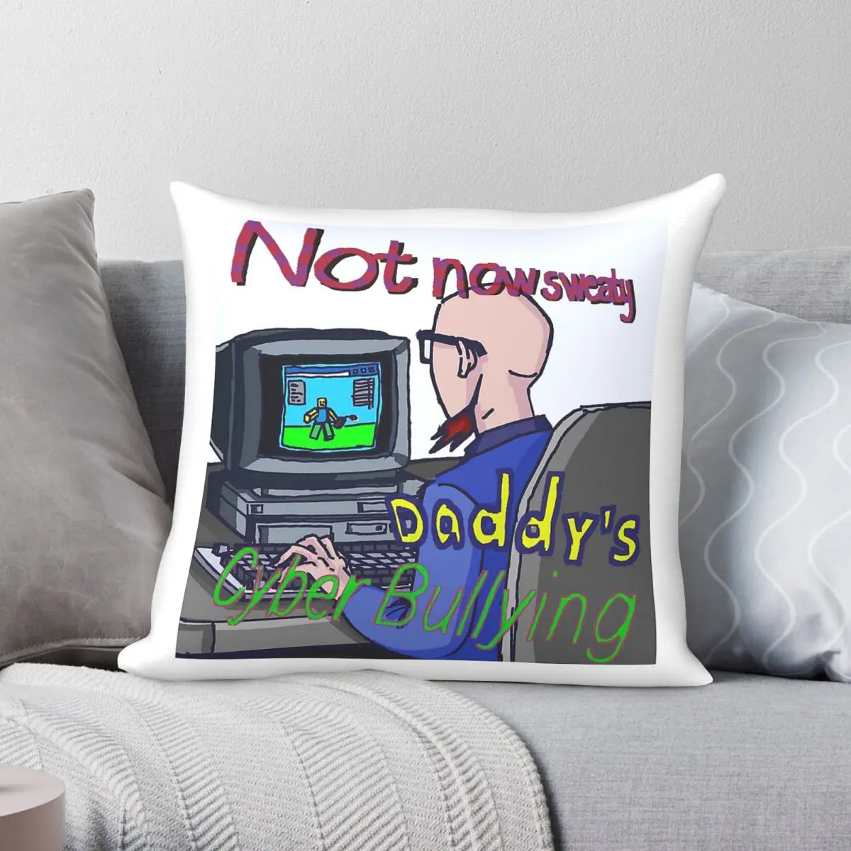 Rusty Venture Being A Good Father Pillowcase Polyester Linen Velvet Creative Zip Decor Throw Pillow Case Sofa Cushion Case