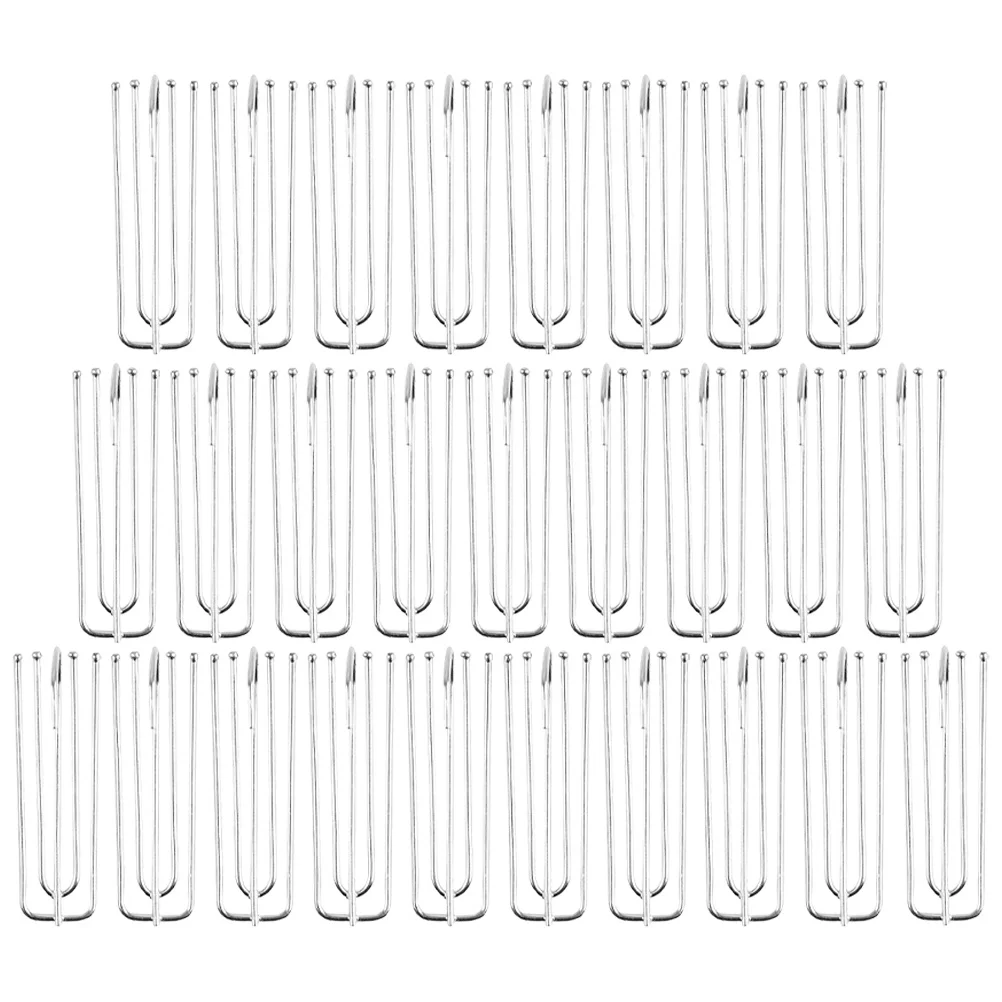 

30Pcs Stainless Steel Curtain Hooks Four-Prong Design Pleating Hooks for Drapery Hanging Curtains Drapery Curtain Hook