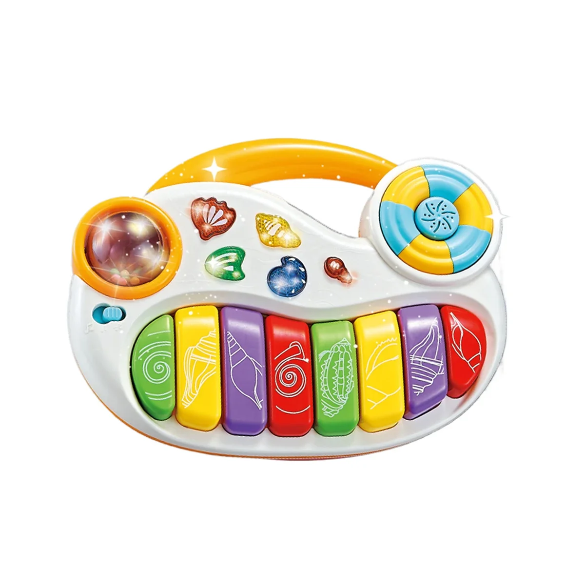 

Sea Snail Piano Design Sound and Light Toy, Parent-child Early Education Toy, Suitable for Newborn Baby Boys&Girls aged 18 M+