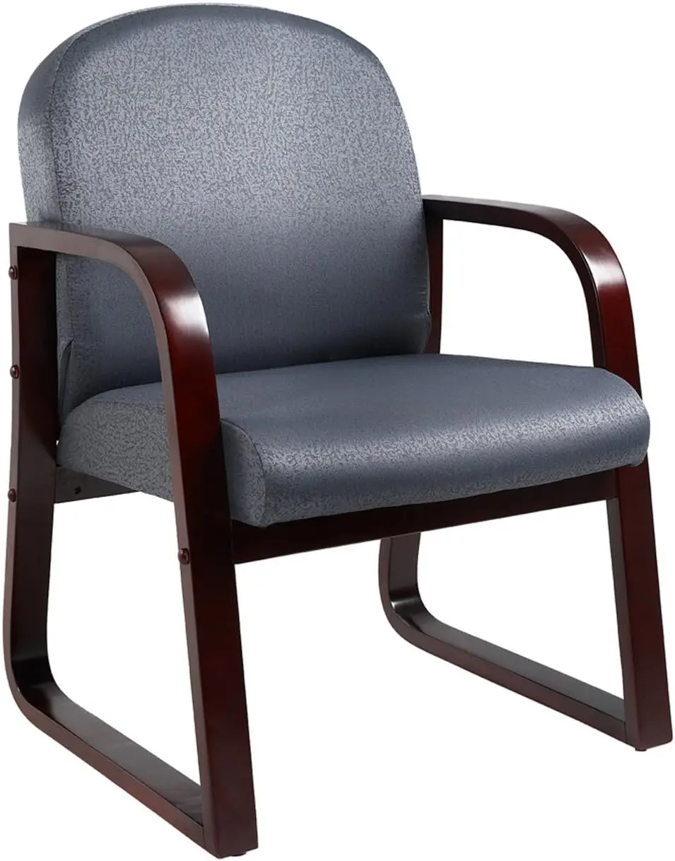 

Mahogany Frame Fabric Side Chair In Grey
