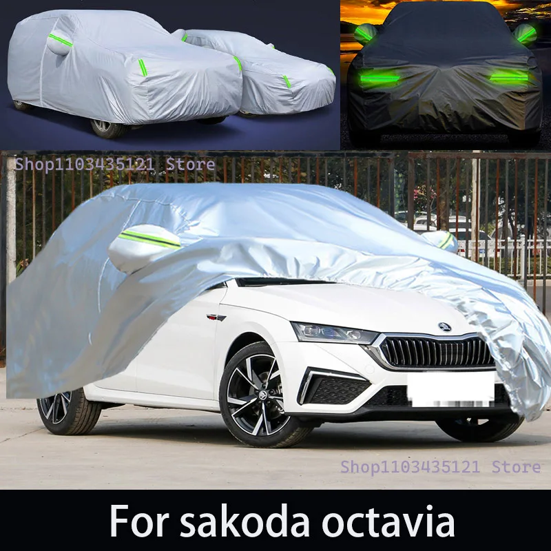 For sakoda octavia  Outdoor Protection Full Car Covers Snow Cover Sunshade Waterproof Dustproof Exterior Car accessories