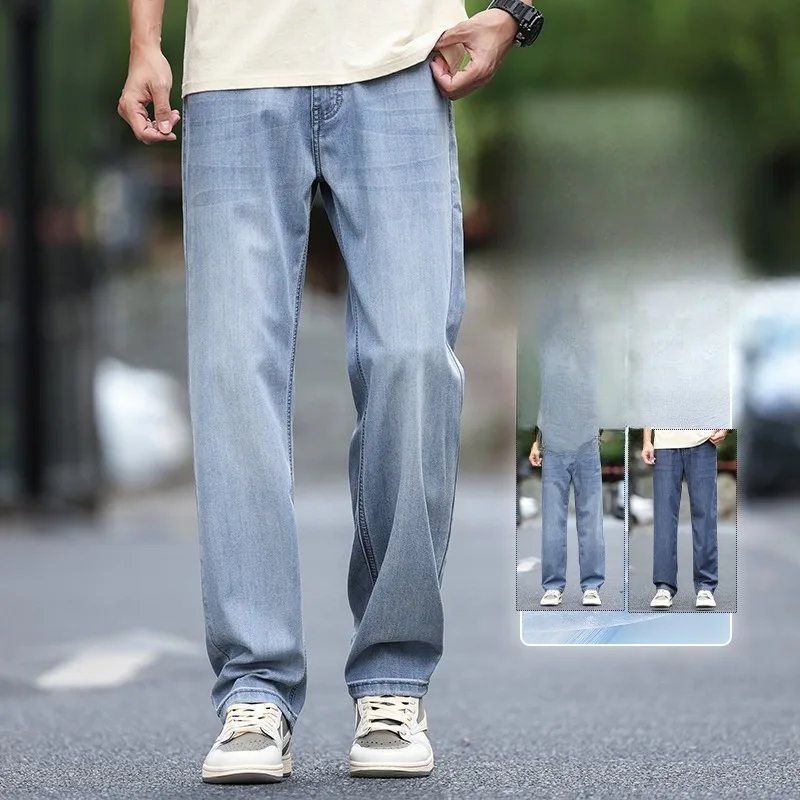 

Весна/Лето 2022, новые тонкие джинсы Laisel, мужские свободные прямые повседневные длинные брюки в стиле ретро