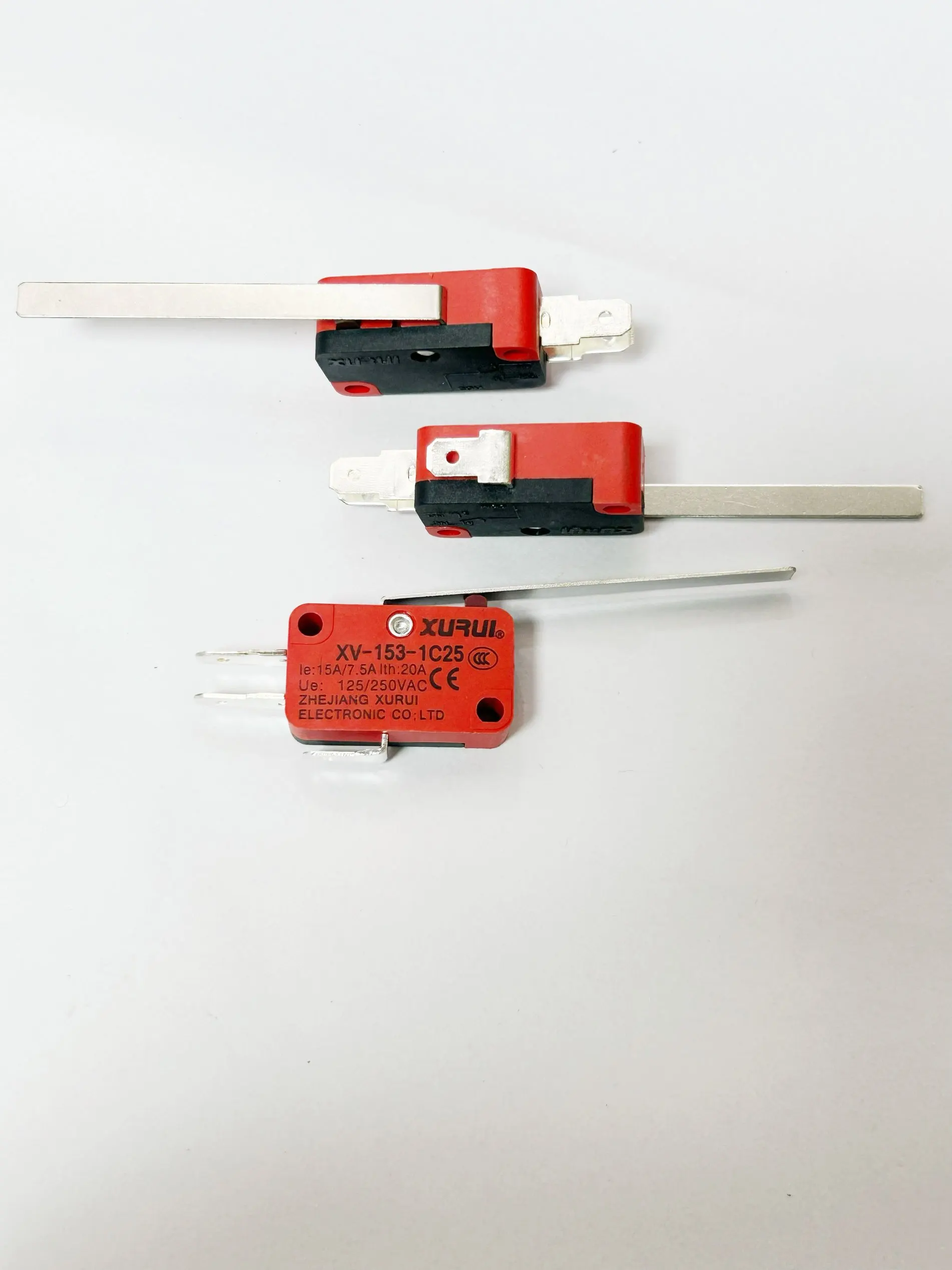 5pcs XV-156-1C25 NO+NC Miniature Basic Micro Switch SPDT Roller Lever Type 20A Miniature micro-motion limit travel switch