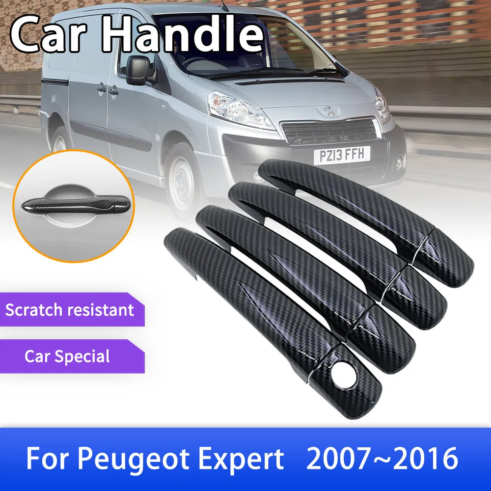 Carbon Fiber Door Handle Cover for Peugeot Expert MK2 2007 2008 2009 2010 2011 2012 2013 2014 2015 2016 Car Accessories Stickers