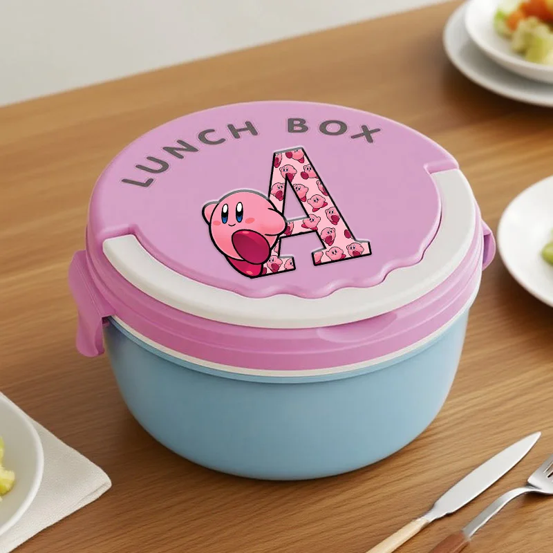 

Star Kirby Kawaii Fun Letters A-Z Lunch Box Boy Girl Cartoon Anime Bento Boxs Double Layer Sealed Leak Proof Rice Box Lunch Boxs