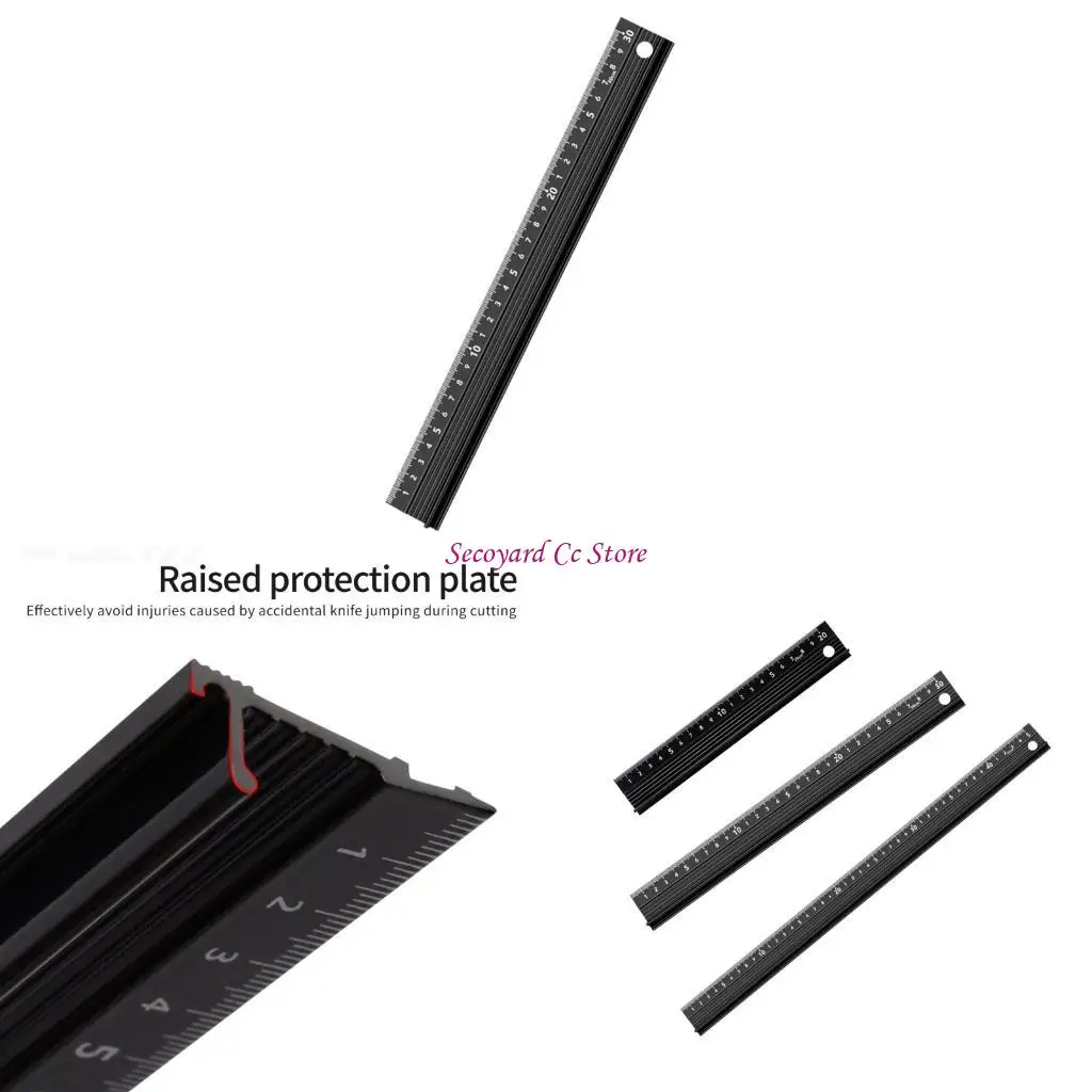 

N3UC Metal Crafting Ruler L Type Safety Ruler with Clear Scale Cutting Ruler for Cutting and Craft Projects
