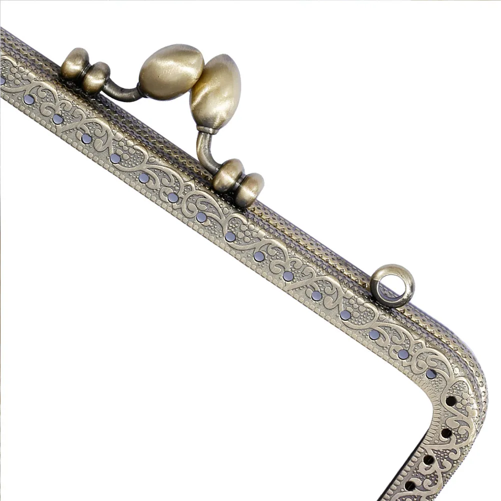 18Cm Square Embossed Water Dripper Clutch Frame Purse Frame DIY Handbag Accessory Lightweight Rust Resistant Metal Lock Craft