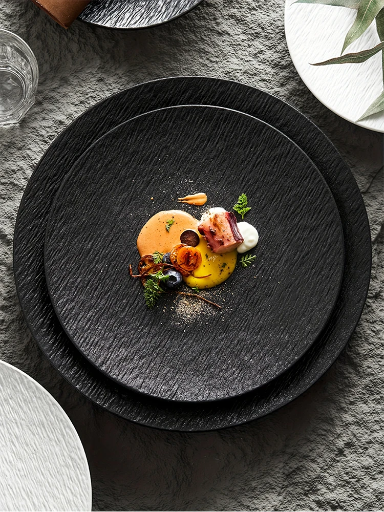 4 أطباق سيراميك بلوري، 6-8-10 بوصة، مناسبة للسلطات والسوشي والفواكه والصلصات الغمسية، مناسبة للمطاعم العائلية #3