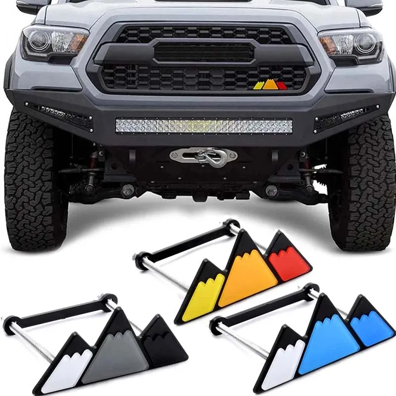 Three-color Design Small Logo Modified Snow Mountain Car Label Sticker For Toyota TACOMA 4RUNNER's Grille Badge Car Accessories