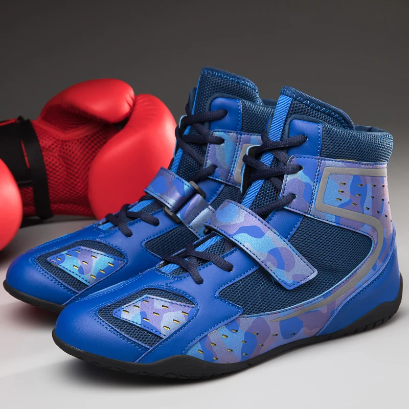 Men New Boxing Shoes Breathable Comfortable Outdoor Combat Male High Top Lightweight Training Professional Brand Wrestling Shoes